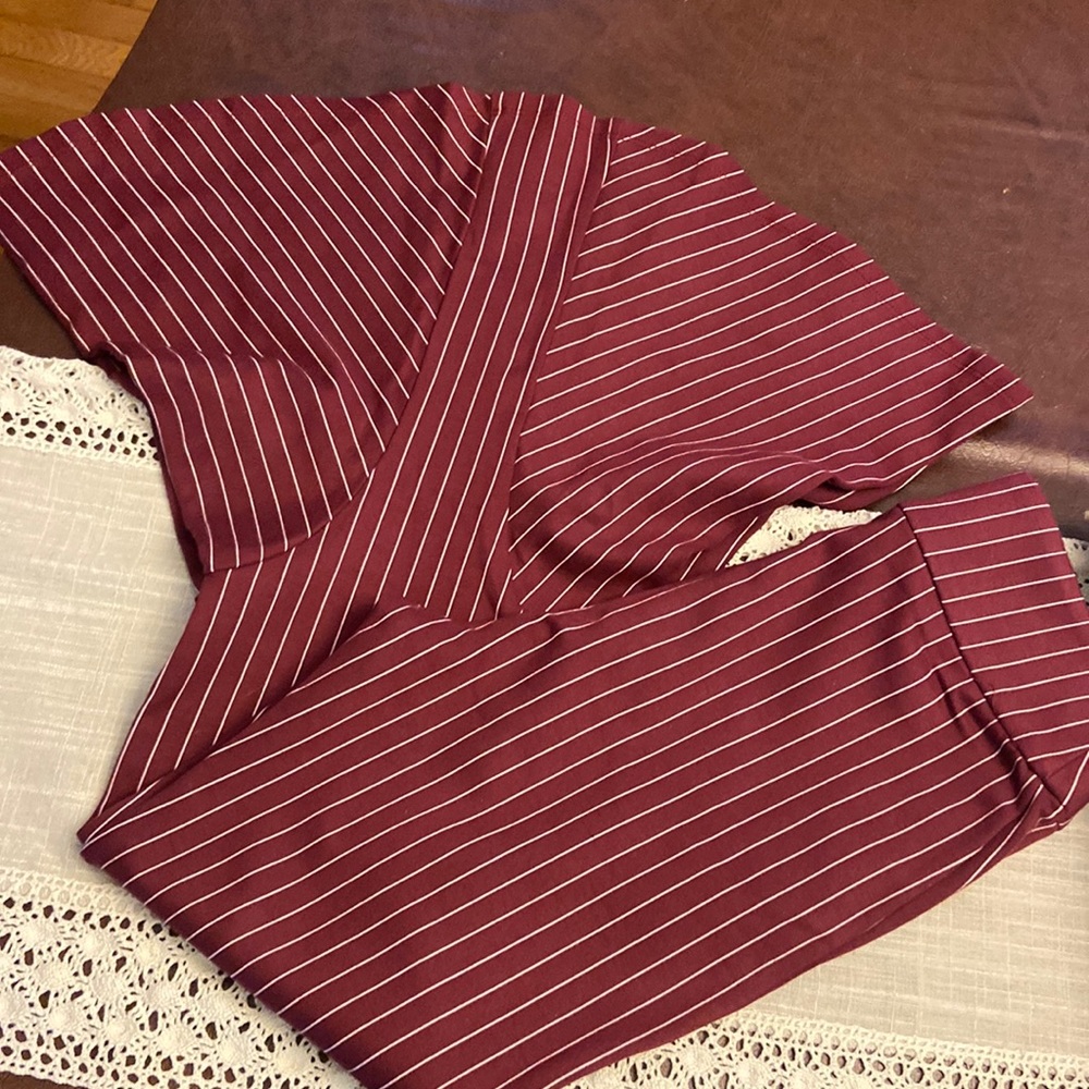 Free People winterberry pinstripe flare pants